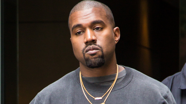 Kanye West looking stoic 