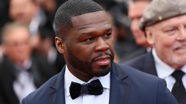 50 Cent wearing a tuxedo