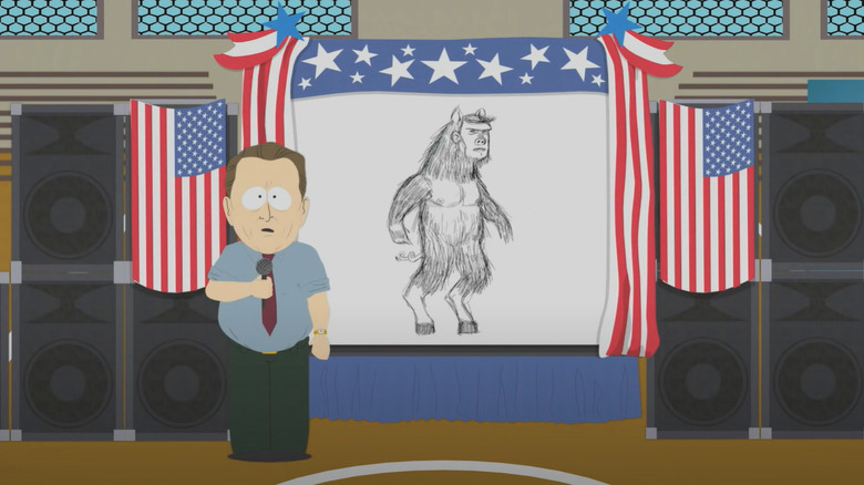 Al Gore with ManBearPig sketch on South Park