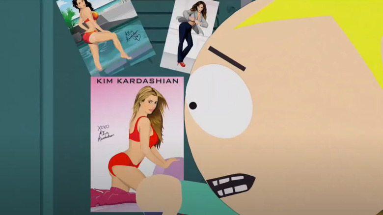 Butters with Kim Kardashian photos on South Park