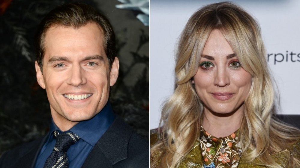 Henry Cavill and Kaley Cuoco smiling
