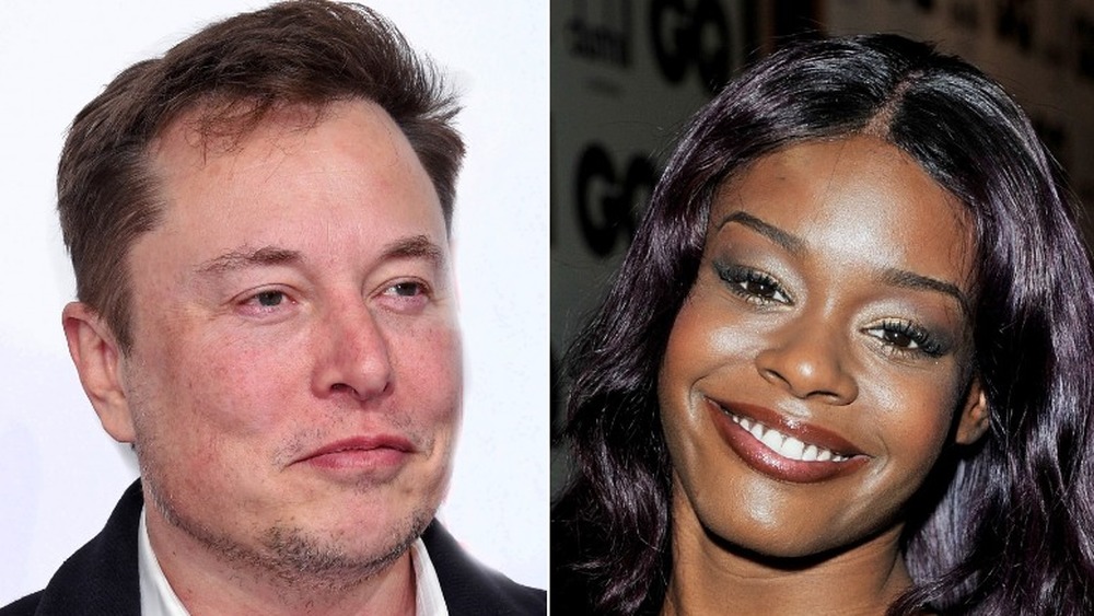 Elon Musk smiling (left), Azealia Banks smiling (right)