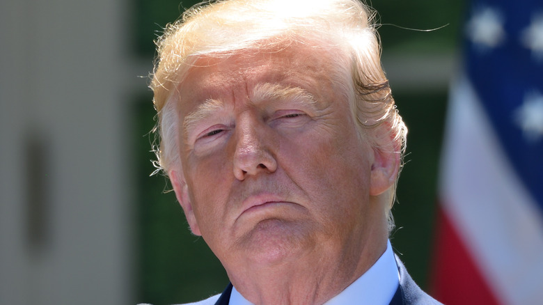 Donald Trump speaking during a White House press conference