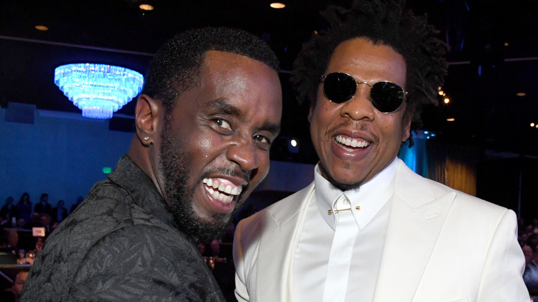 Sean 'Diddy' Combs posing with Jay-Z