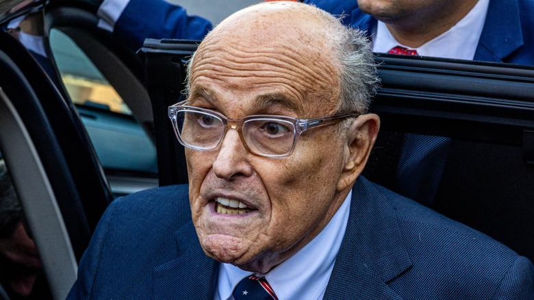 Rudy Giuliani outside a Manhattan courthouse