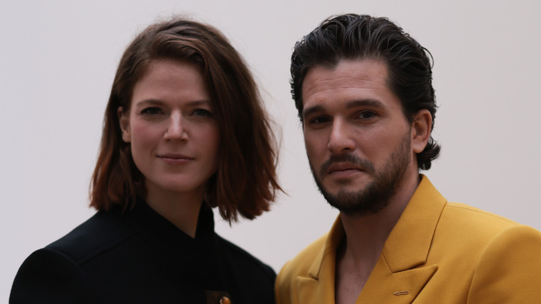 Kit Harington posing with Rose Leslie