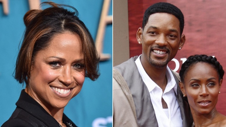 Stacey Dash, left (smiling), has clashed with Jada and Will Smith, right (smiling)