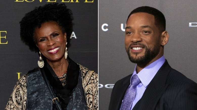 Janet Hubert, smiling on left, and Will Smith, smiling on right, were at odds 