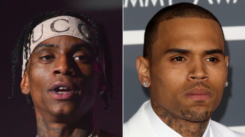 Soulja Boy, left, and Chris Brown, right