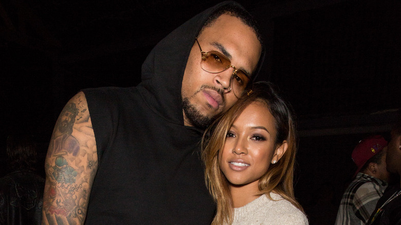 Chris Brown and Karrueche Tran pose together