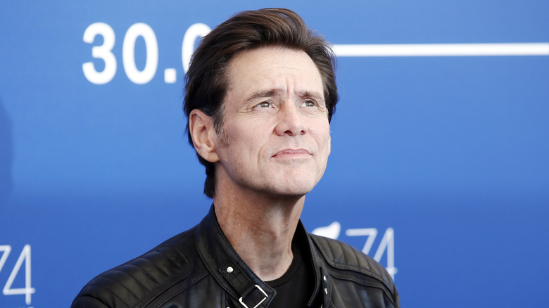 Jim Carrey looking up