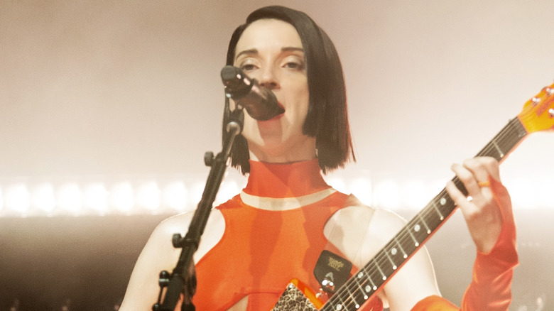 Annie Clark St. Vincent performing guitar