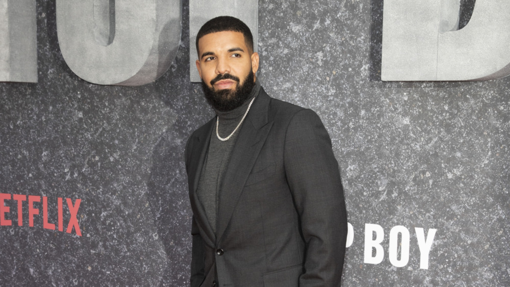 Drake Top Boy premiere gray turtleneck