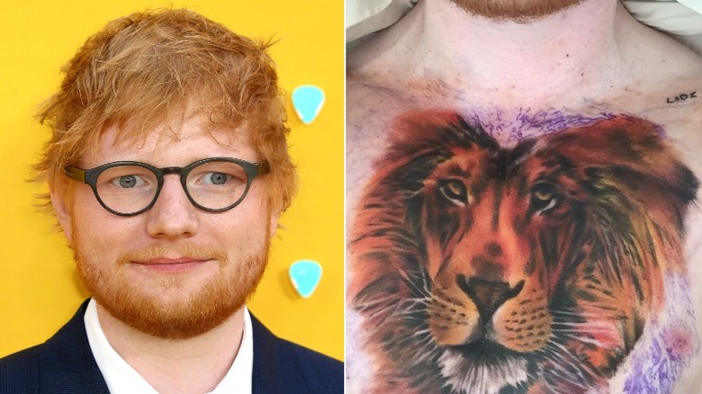 Ed Sheeran split image tattoo