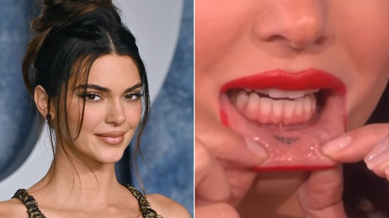 Kendall Jenner split image tattoo