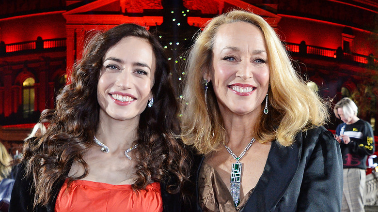 Jerry Hall and Lizzie Jagger at an event 