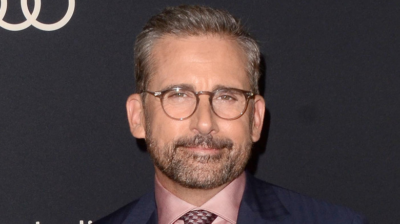 Steve Carell posing in glassing