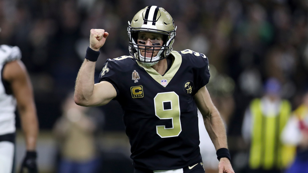 Drew Brees celebrating a touchdown in 2019