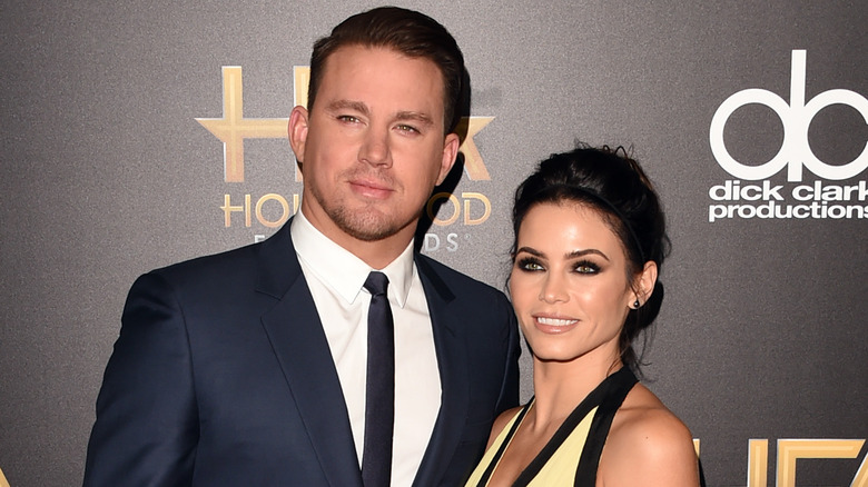 Channing Tatum and Jenna Dewan pose for photographers