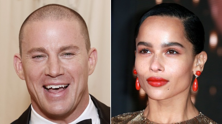 Channing Tatum in September 2021 and Zoë Kravitz in February 2020.