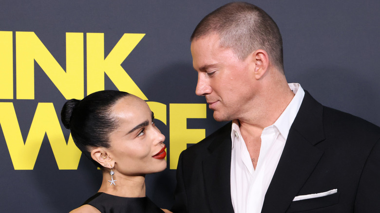 Zoë Kravitz and Channing Tatum making eye contact