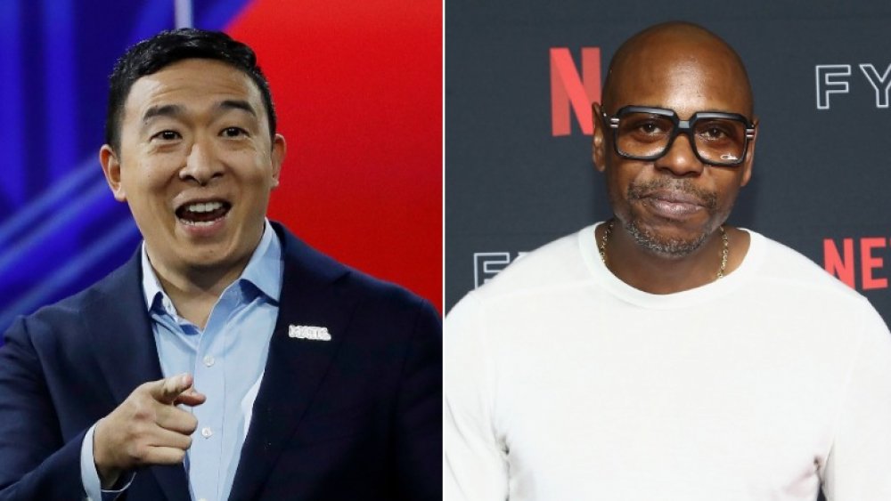 Andrew Yang and Dave Chappelle 