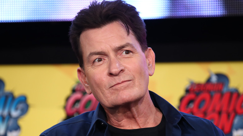 Charlie Sheen smirking