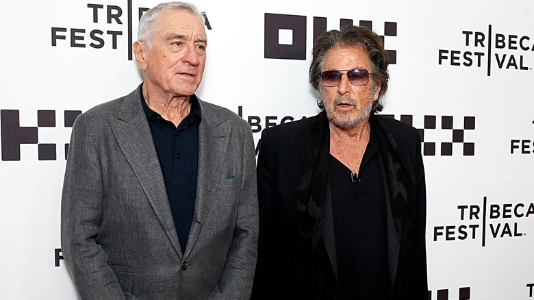 Robert De Niro and Al Pacino posing together