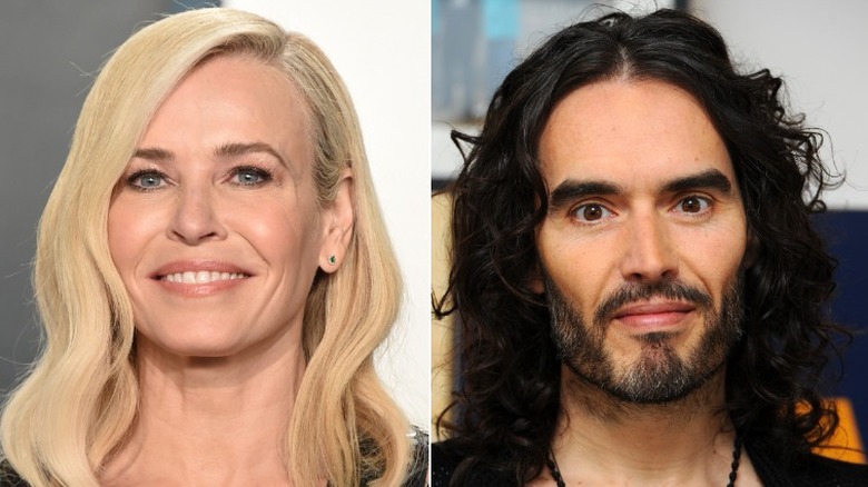 Chelsea Handler and Russell Brand side by side