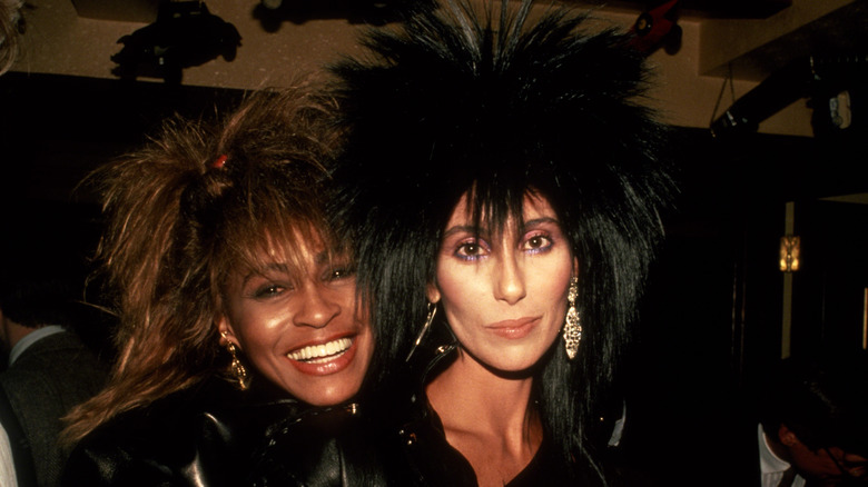 Tina Turner and Cher posing