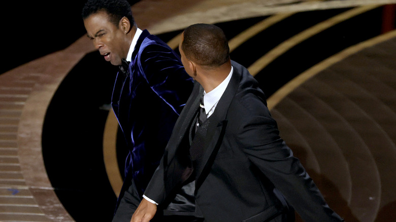 Will Smith slapping Chris Rock across the face