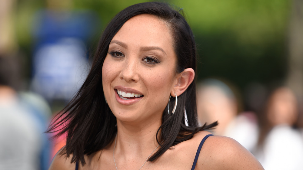 Cheryl Burke filming Extra