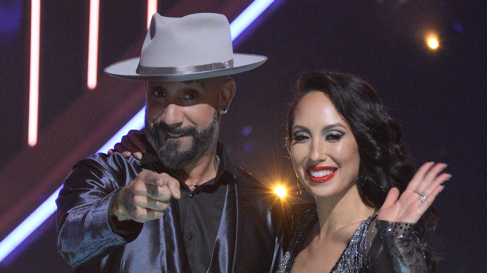 A.J. McLean and Cheryl Burke on a episode of Dancing With The Stars 