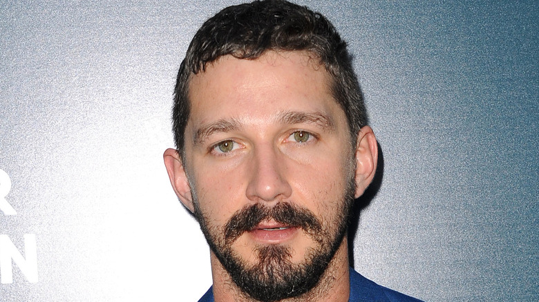 Shia LaBeouf with mouth open slightly