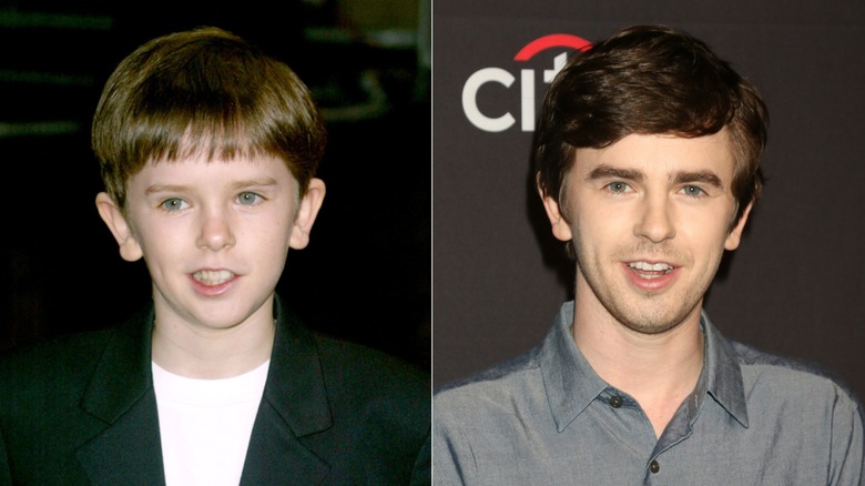 Split image of Freddie Highgrove as a child actor and in 2024