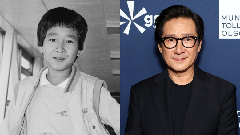 Split image of Ke Huy Quan as a child actor and in 2024