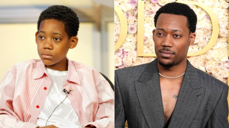 Split image of Tyler James Williams as a child actor and in 2024