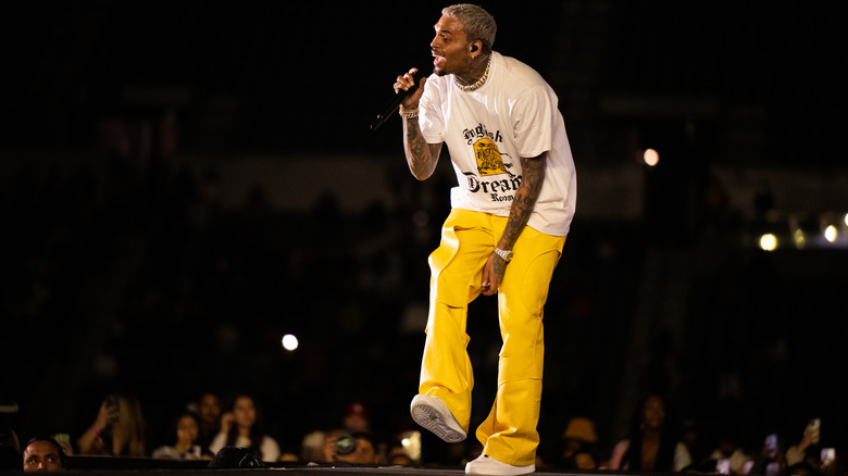 Chris Brown performing