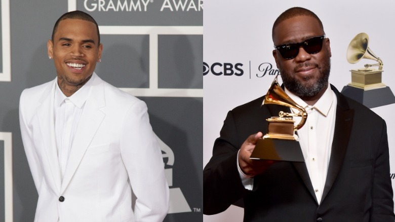 Chris Brown white tux; Robert Glasper Grammy