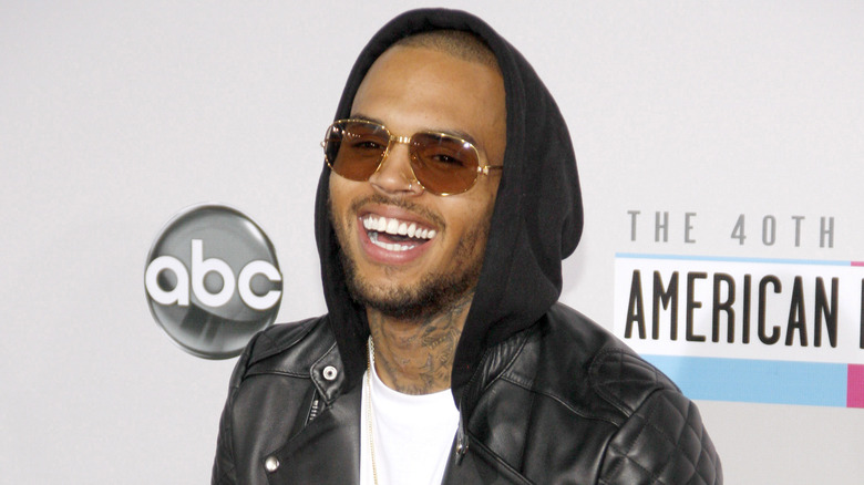 Chris Brown smiles