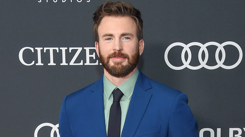 Chris Evans blue suit