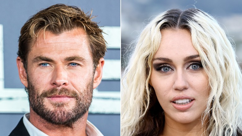 Chris Hemsworth and Miley Cyrus side by side