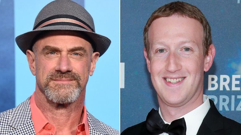 Side by side of Chris Meloni and Mark Zuckerberg