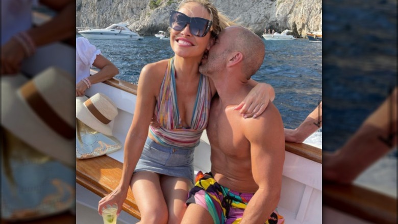 Chrishell Stause and Jason Oppenheim on a boat