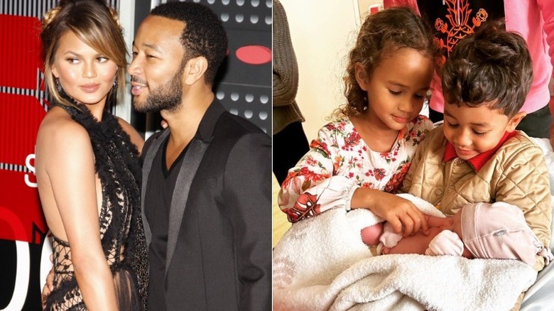 John Legend's Son Miles Gives Little Sister Esti a Kiss: Pic