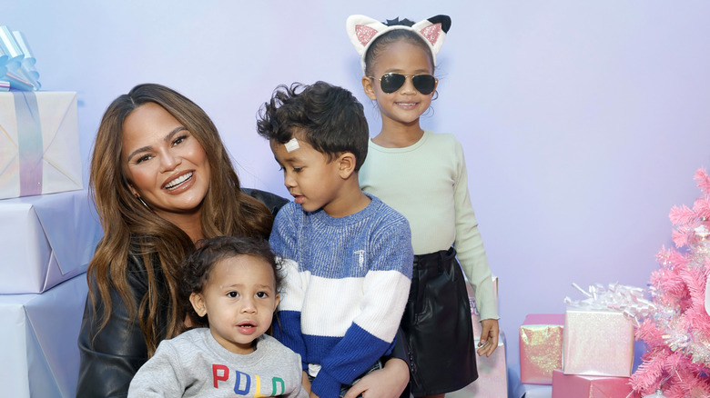 Chrissy Teigen with her children