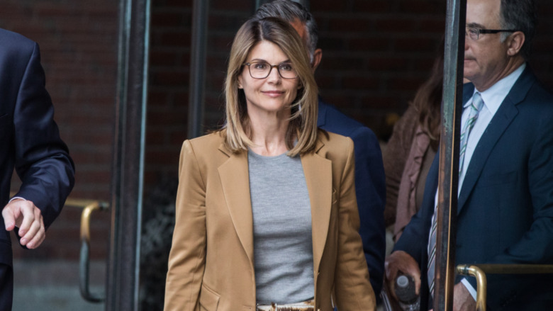 Lori Loughlin exits federal court in Boston, Massachusetts, in April 2019