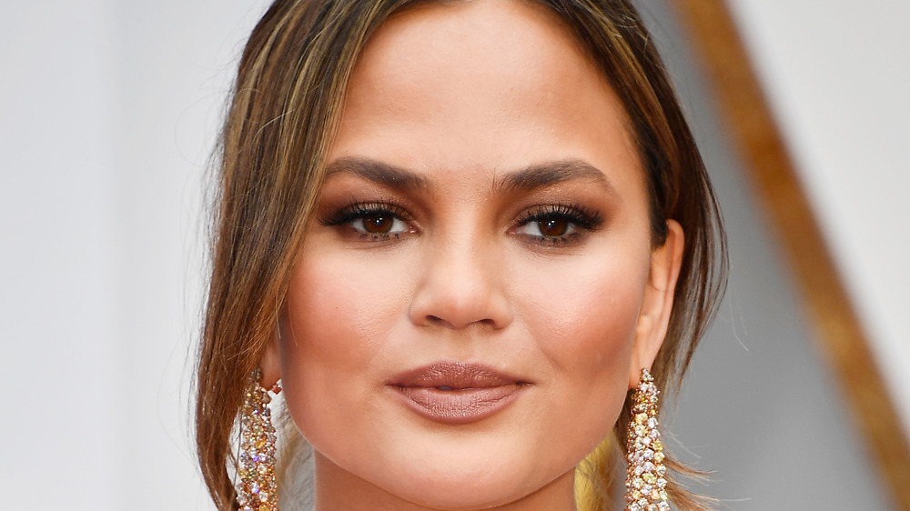 Chrissy Teigen gives a stern look