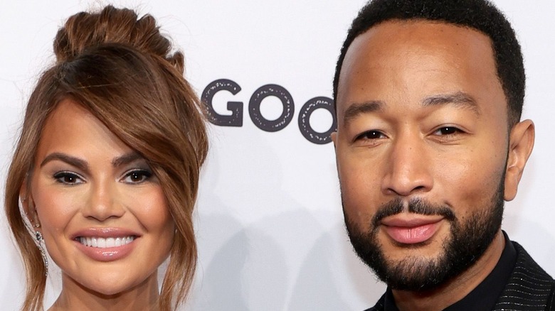 Chrissy Teigen and John Legend smiling