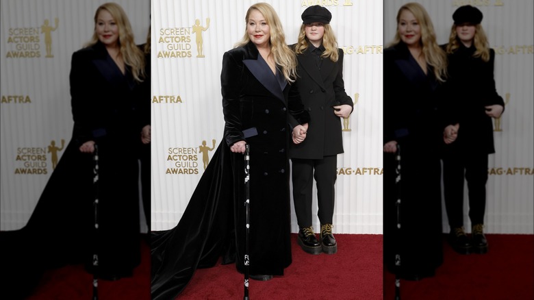 Christina Applegate, Sadie LeNoble holding hands